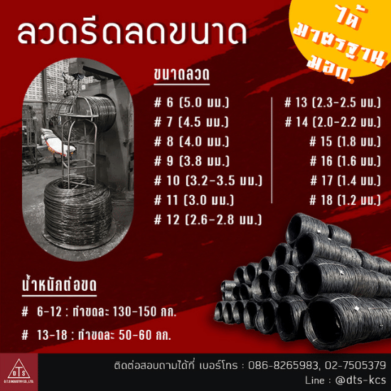 ลวดรีดตามขนาด สั่งผลิตได้ ลวดรีดตามขนาด สั่งผลิตได้